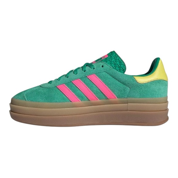 adidas Originals Women's Gazelle Bold Shoes Green/Pink NIB - Picture 7 of 10